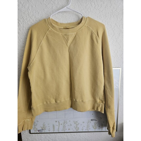 Oscar Other - Oscar Yellow Solid Crewneck Pullover Sweatshirt Men’s Regular Long Sleeve